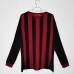 AC Milan 09/10 Home Red&Black Long Sleeve Soccer Jersey